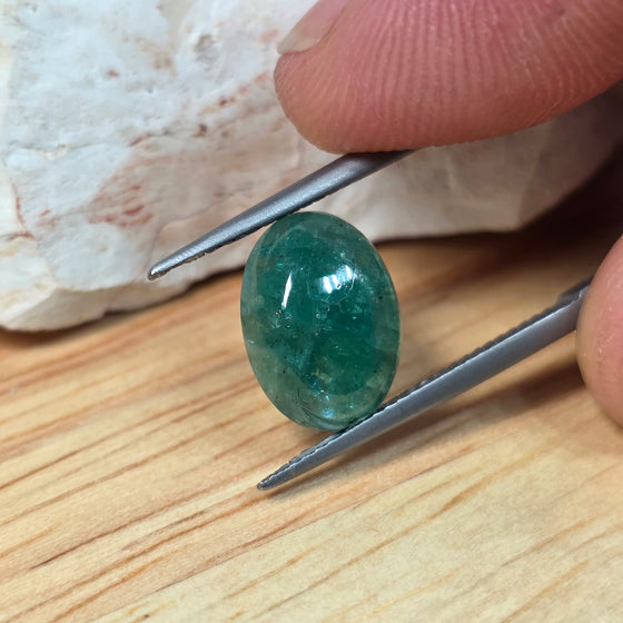 3.59ct Oval Cabochon Cut Madagascar Emerald