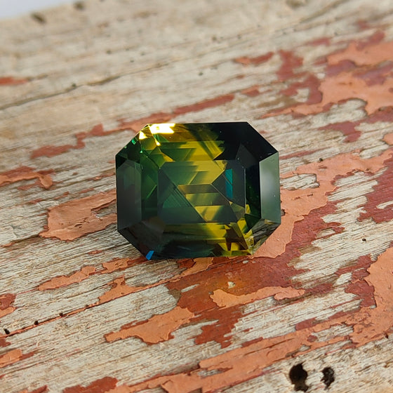 21.46ct Unheated Emerald Cut Parti Sapphire