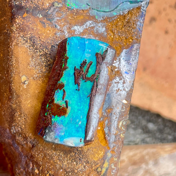 9.90ct Freeform Rectangle Boulder Opal