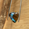 9.40ct Heart Shape Boulder Opal, this heart has bright blue and green on both sides and on the edges with very interesting patterns.