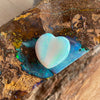 3.10ct Heart Shape Crystal Opal8.40ct Freeform Boulder Opal. A very pretty well shaped heart with a streak of pink running through the centre and apple green on the sides. 