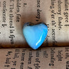 7.35ct Heart Shape Boulder Opal with clear blue green softly swirling patterns on the surface, the colour goes around the side as well. 