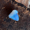 5ct Heart Shape Boulder Opal, this tiny heart is clear misty blue across the top with a slightly darker blue at the base. The cutter has used the patterns in the opal to enhance the piece.
