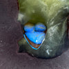9.40ct Heart Shape Boulder Opal, this heart has bright blue and green on both sides and on the edges with very interesting patterns.