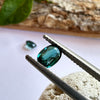 This parcel of 2 oval cut natural unheated tourmaline are a rich dark teal blue.  They are eye clean. The stones are very slightly different in colour and shape. Responsibly sourced.