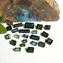  This parcel of 22 pieces of natural unheated tourmaline ranges from mid green to darker green. They are all eye clean and assorted size baguette cut.