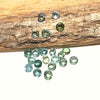 This parcel of 21 round cuts of natural unheated tourmaline ranges from light green to pale teal blue to mid green blue.&nbsp;