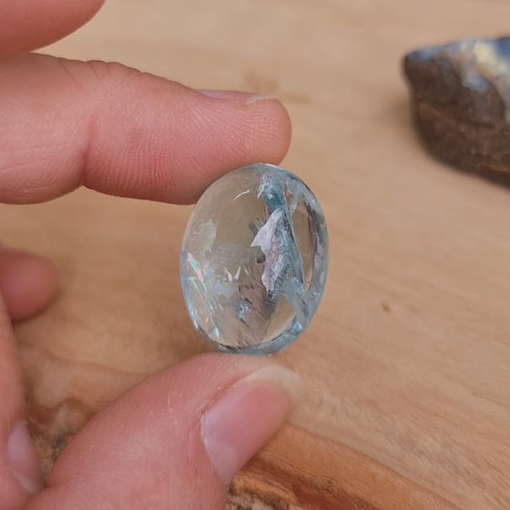 30.7ct Aquamarine Oval Cabochon Cut