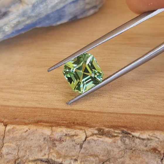 3.14ct Light Green Ascher Cut Tourmaline