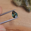 1.51ct Dark Blue Green Pear Cut Australian Sapphire