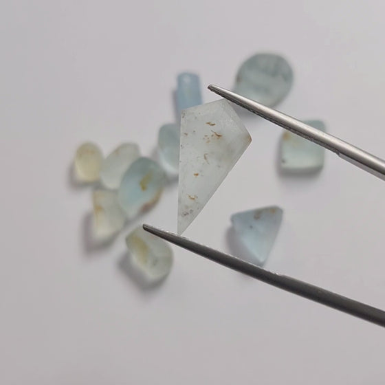 Preformed 35.5ct Aquamarine and Mixed Beryl Parcel with Inclusions