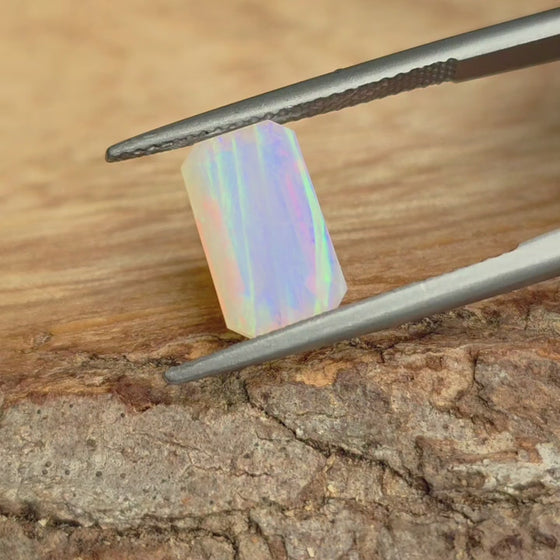 2.65ct Emerald Cut Faceted Australian Opal