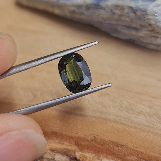 1.92ct Dark Green Oval Cut Australian Sapphire