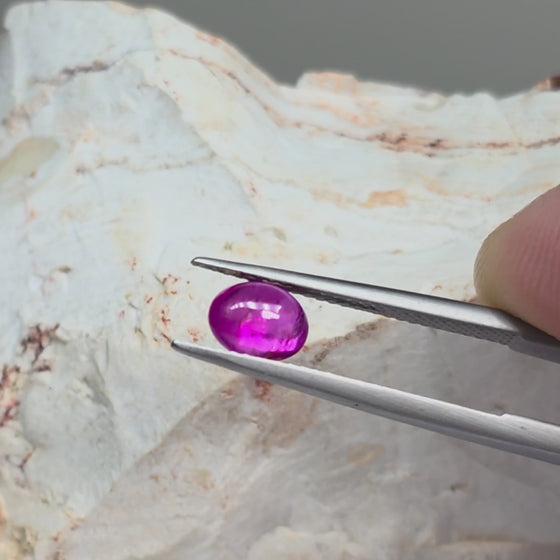 1.24ct Burmese Oval Cabochon Cut Pinkish Ruby (No heat)