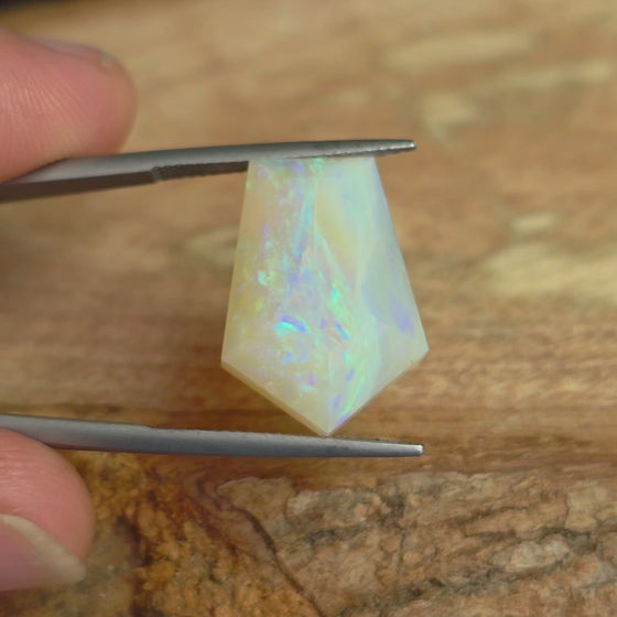 11.21ct Shield Rose Cut Faceted Australian Opal