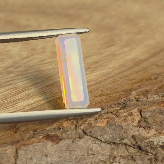 1.68ct Emerald Cut Faceted Australian Opal