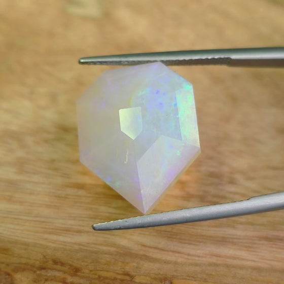 8.66ct Shield Rose Cut Faceted Australian Opal