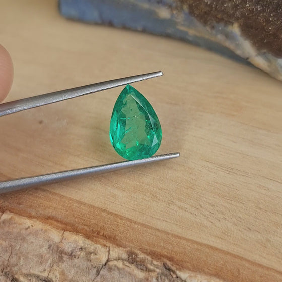 2.45ct Pear Cut Colombian Emerald