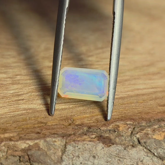 1.13ct Emerald Cut Faceted Australian Opal
