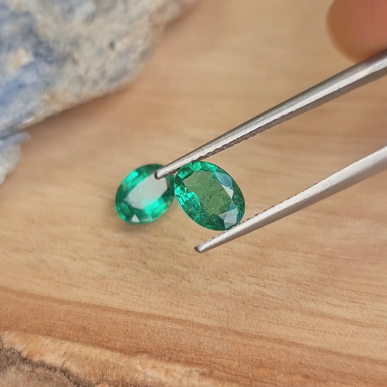 1.40ct TW Oval Cut Zambian Emerald Pair