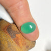 This natural 4.2ct cabochon of chrysoprase was mined in Queensland Australia. The piece is pale apple green with great luminosity.