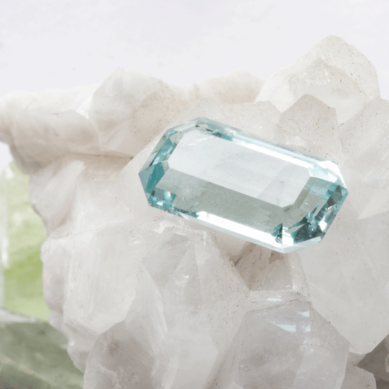 5.84ct Aquamarine in Emerald Cut, Beautiful Blue Aquamarine Gemstone