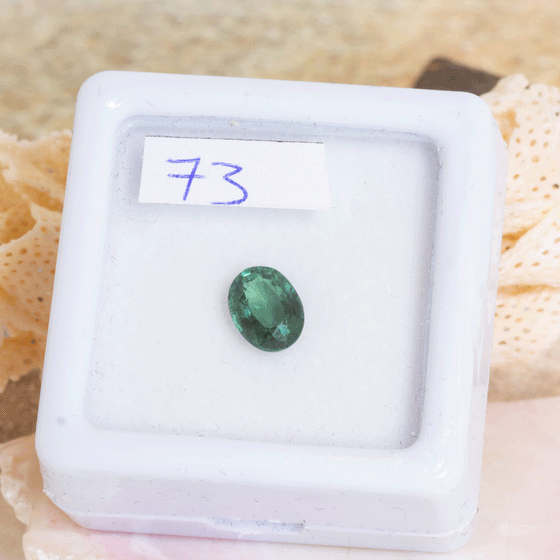 0.67ct Blue Tourmaline Oval Cut Faceted Gemstone