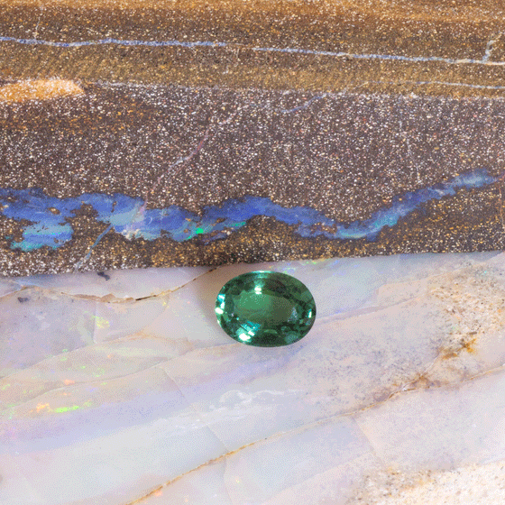 0.67ct Blue Tourmaline Oval Cut Faceted Gemstone