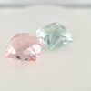 13.74ct TW Morganite and Green Beryl Square Cut Pair