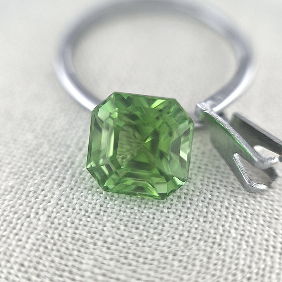 3.60ct Light Green Tourmaline Square Emerald Cut