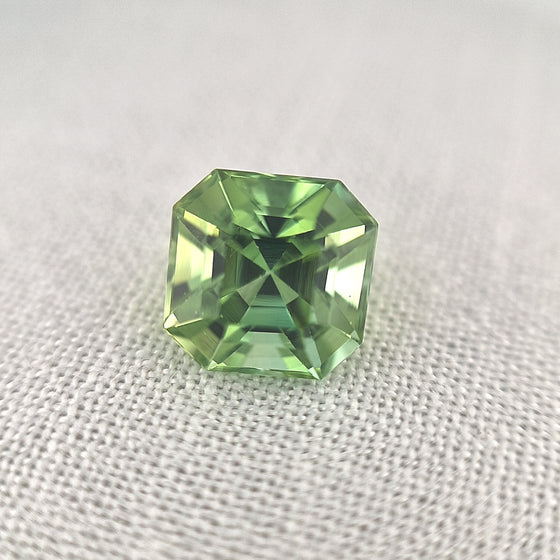 3.87ct Light Green Tourmaline Square Emerald Cut