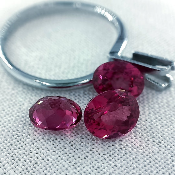 4.32ct TW Rhodolite Garnet Oval Cut Set