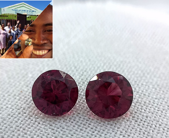 2.06ct Pink Garnet Round Cut Pair