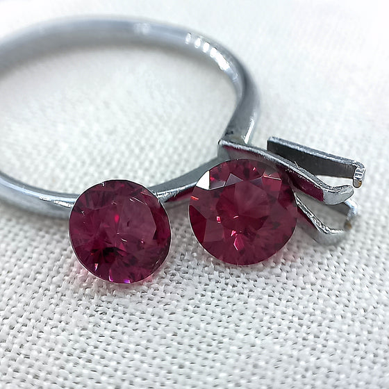 2.06ct Pink Garnet Round Cut Pair