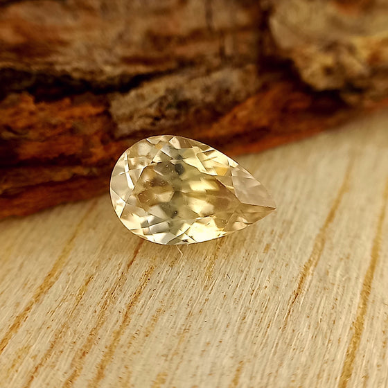 1.86ct Australian Pale Yellow Zircon Pear Cut