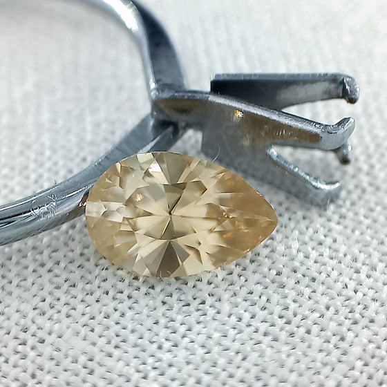 1.17ct Australian Pale Yellow Zircon Pear Cut