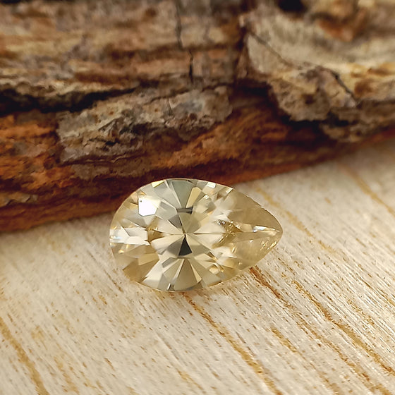 1.17ct Australian Pale Yellow Zircon Pear Cut