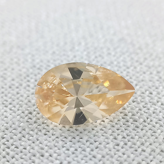 1.23ct Australian Pale Yellow Zircon Pear Cut