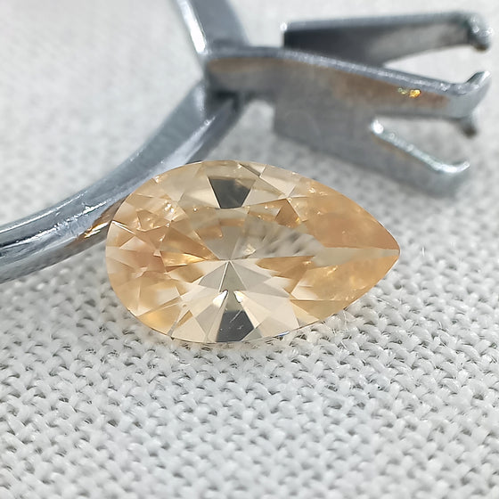 1.23ct Australian Pale Yellow Zircon Pear Cut