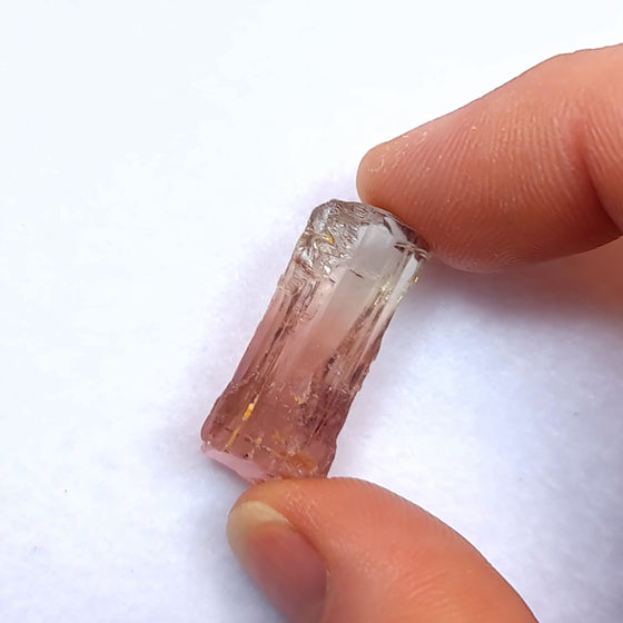 27.17ct Bi Colour Pink Yellow Tourmaline Facet Rough