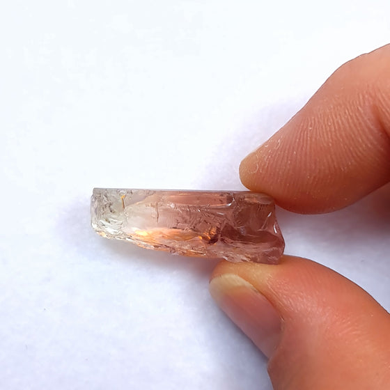 27.17ct Bi Colour Pink Yellow Tourmaline Facet Rough