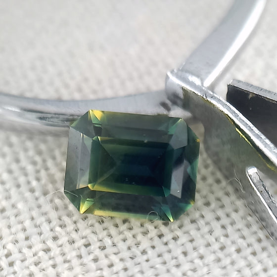 0.72ct Australian Parti Sapphire Emerald Cut