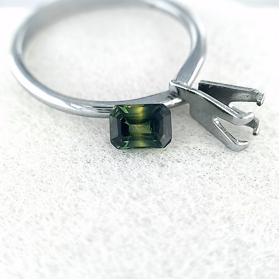 0.66ct Australian Parti Sapphire Emerald Cut