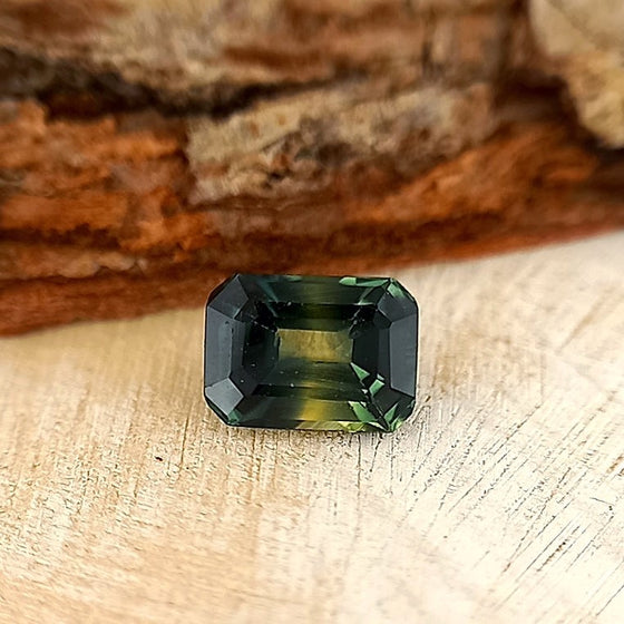 0.66ct Australian Parti Sapphire Emerald Cut