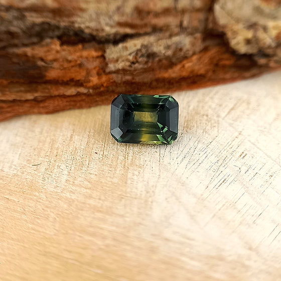 0.66ct Australian Parti Sapphire Emerald Cut