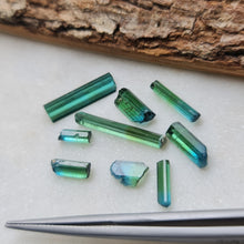  9.3ct Blue + Green/Bi-Colour Tourmaline Rods Rough