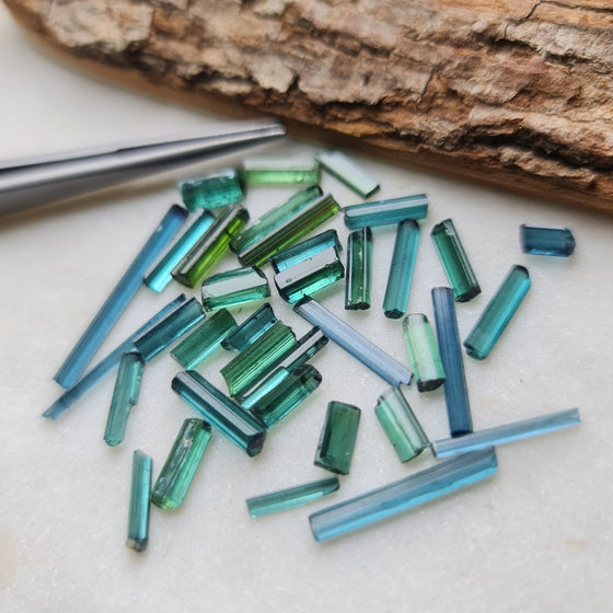 26ct Blue and Green Tourmaline Rods Rough