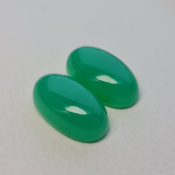 31.4ct TW QLD Chrysoprase Oval Cut Matched Pair