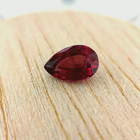 2.10ct Purple Mauve Garnet Pear Cut