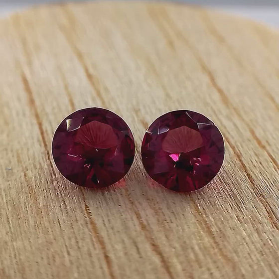 1.88ct Pink Garnet Round Cut Pair